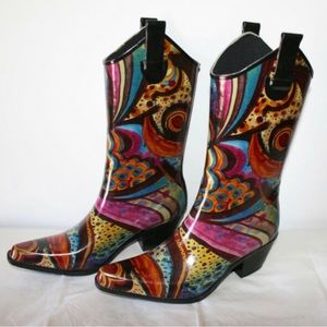 Puddles Cowboy Rain Boots Size 9 M
